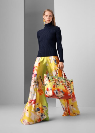 Women's Ralph Lauren Kyrah Floral Silk Palazzo Pants | 896357POW